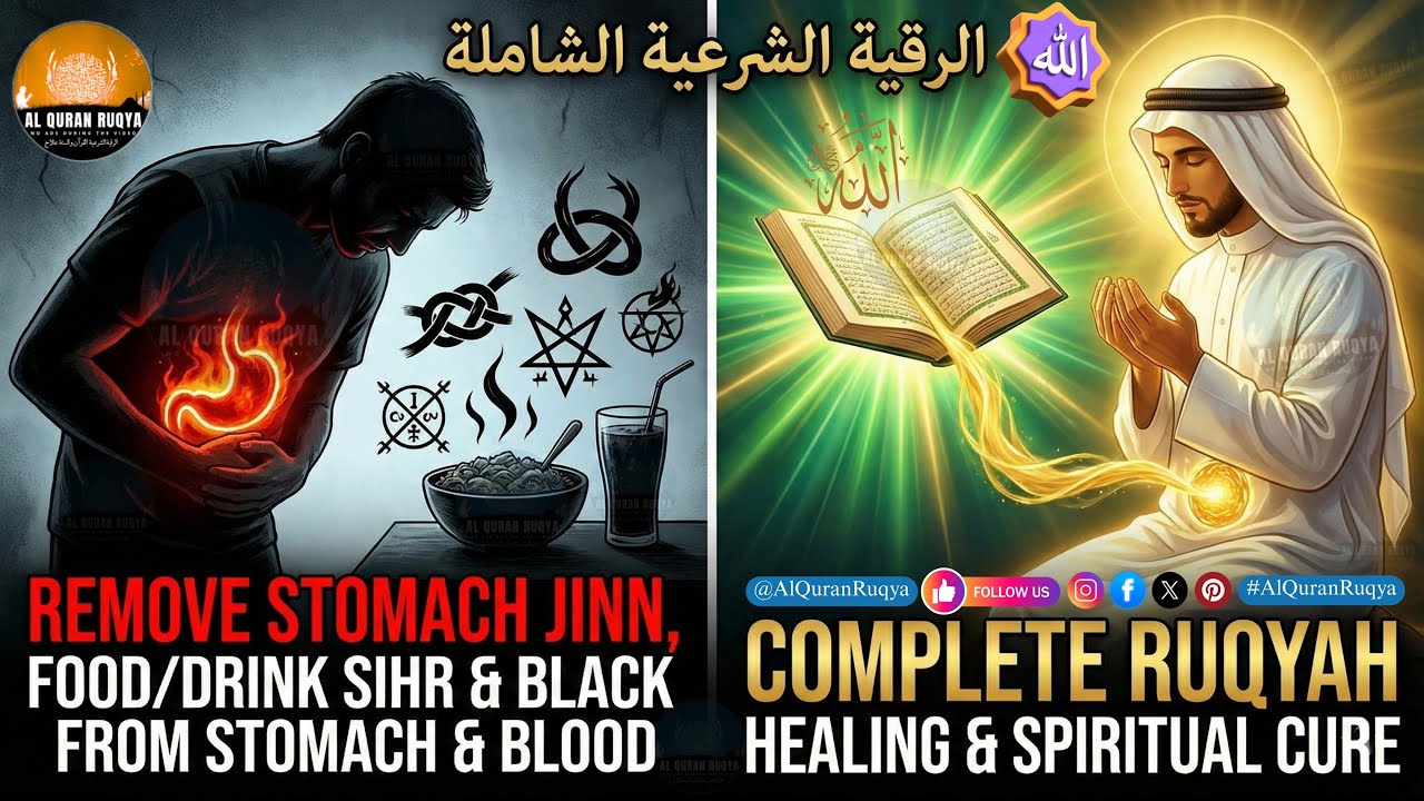 Complete Ruqyah Healing to Remove Stomach Jinn, Food/Drink Sihr & Black Magic From Stomach & Blood
