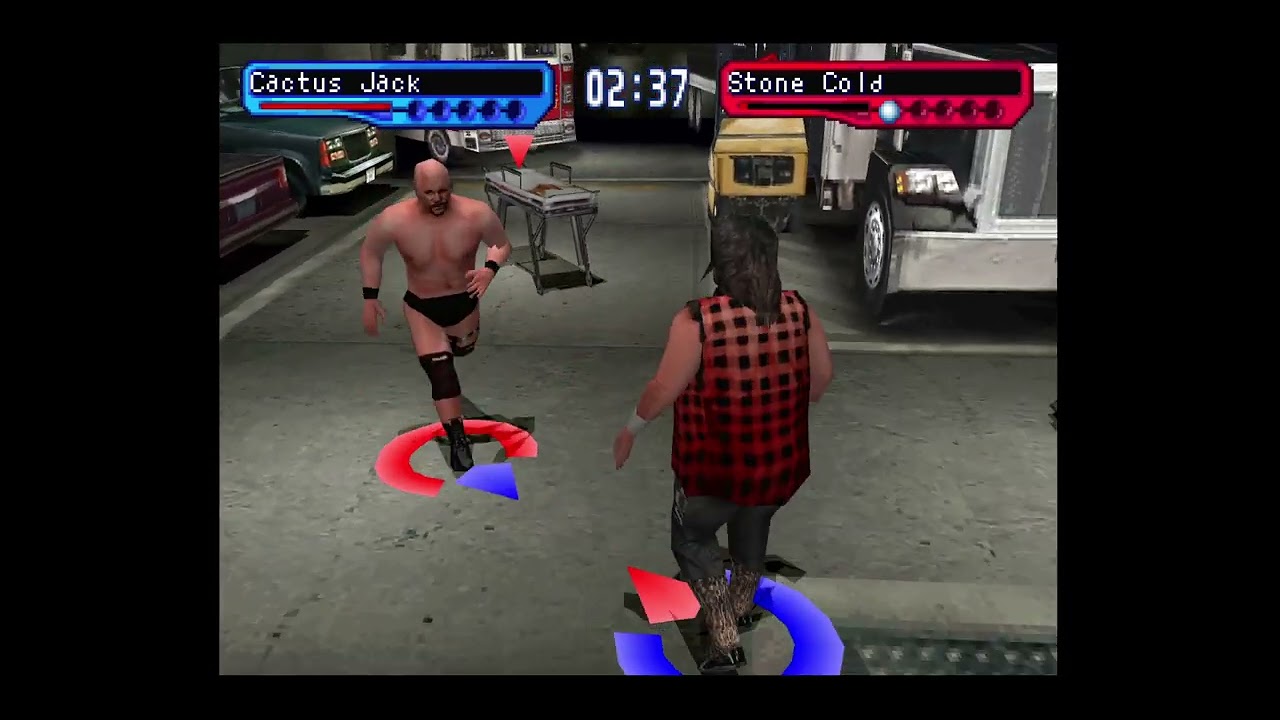 WWF Smackdown! 2 - PS1 Gameplay - Cactus Jack vs Stone Cold - I Quit Match