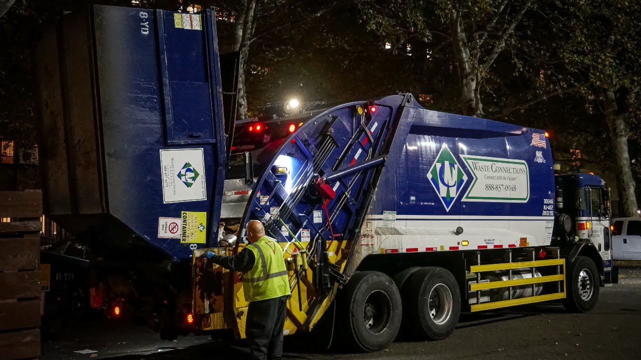 Waste Connections Peterbilt Vs. Massive Overloaded 8YD Dumpsters