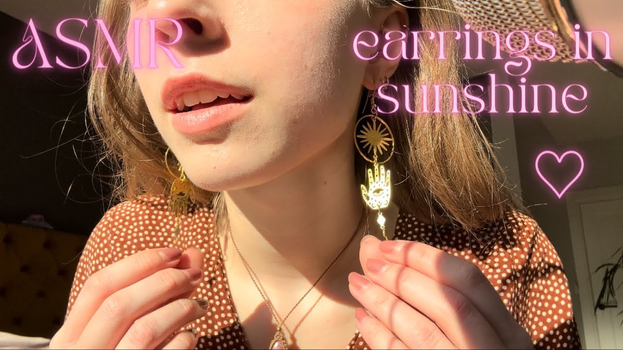 ASMR • golden earrings playing in sunshine ✨🌞✨ (and a very special surprise necklace! 💗)