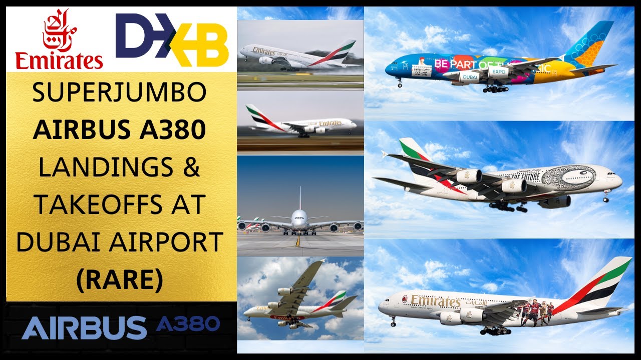 Rare Collection: Emirates A380 Takeoffs and Landings at Dubai International Airport | HD
