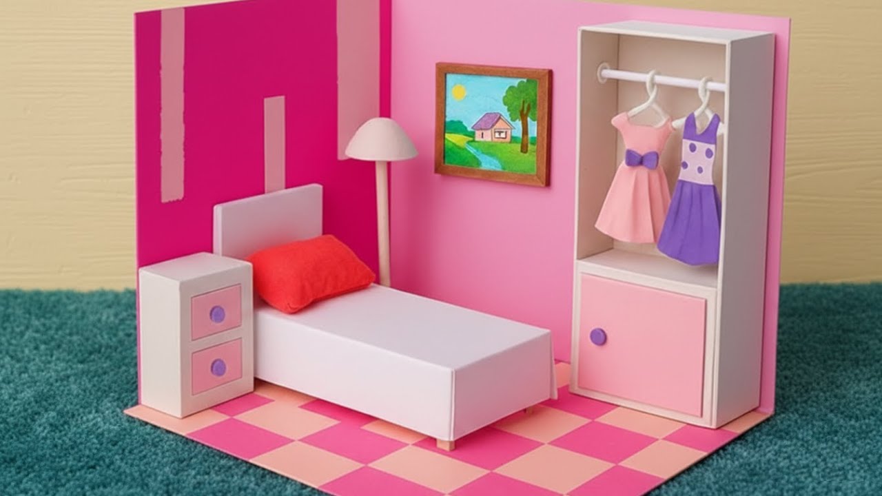 🌸🛏️ Cute & Cozy Doll House Bedroom