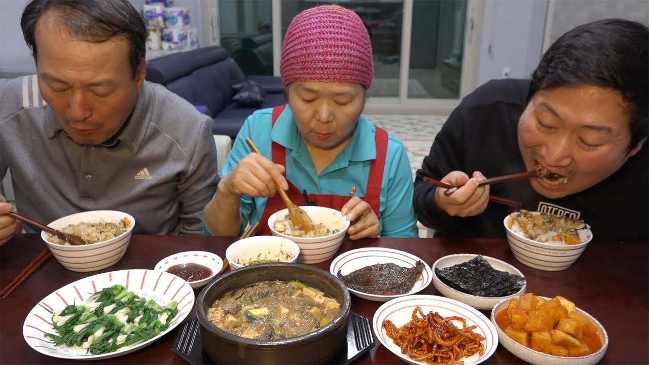 푸짐한 집밥 한상~ [[된장찌개,꼬막밥,파데침,일미무침]] 요리&먹방!! - Mukbang eating show