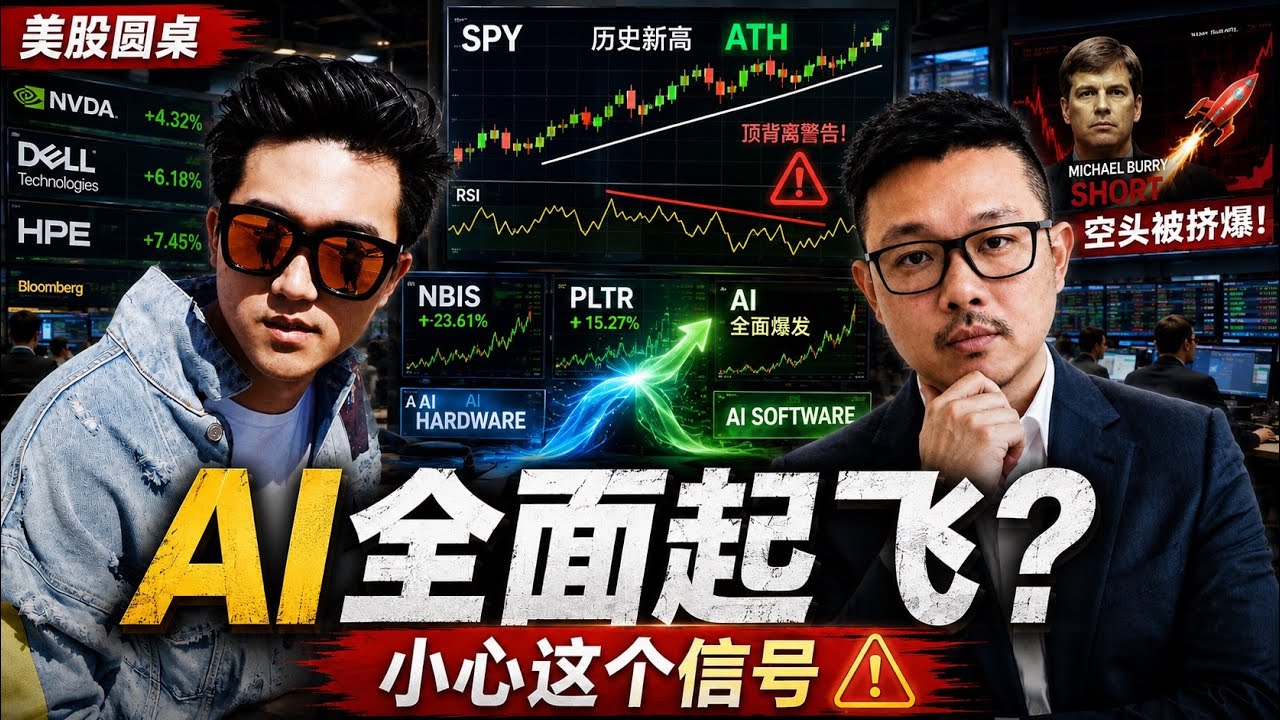 美股圆桌：美股又创新高！AI硬件+软件开始一起涨，但现在最危险的是追高？