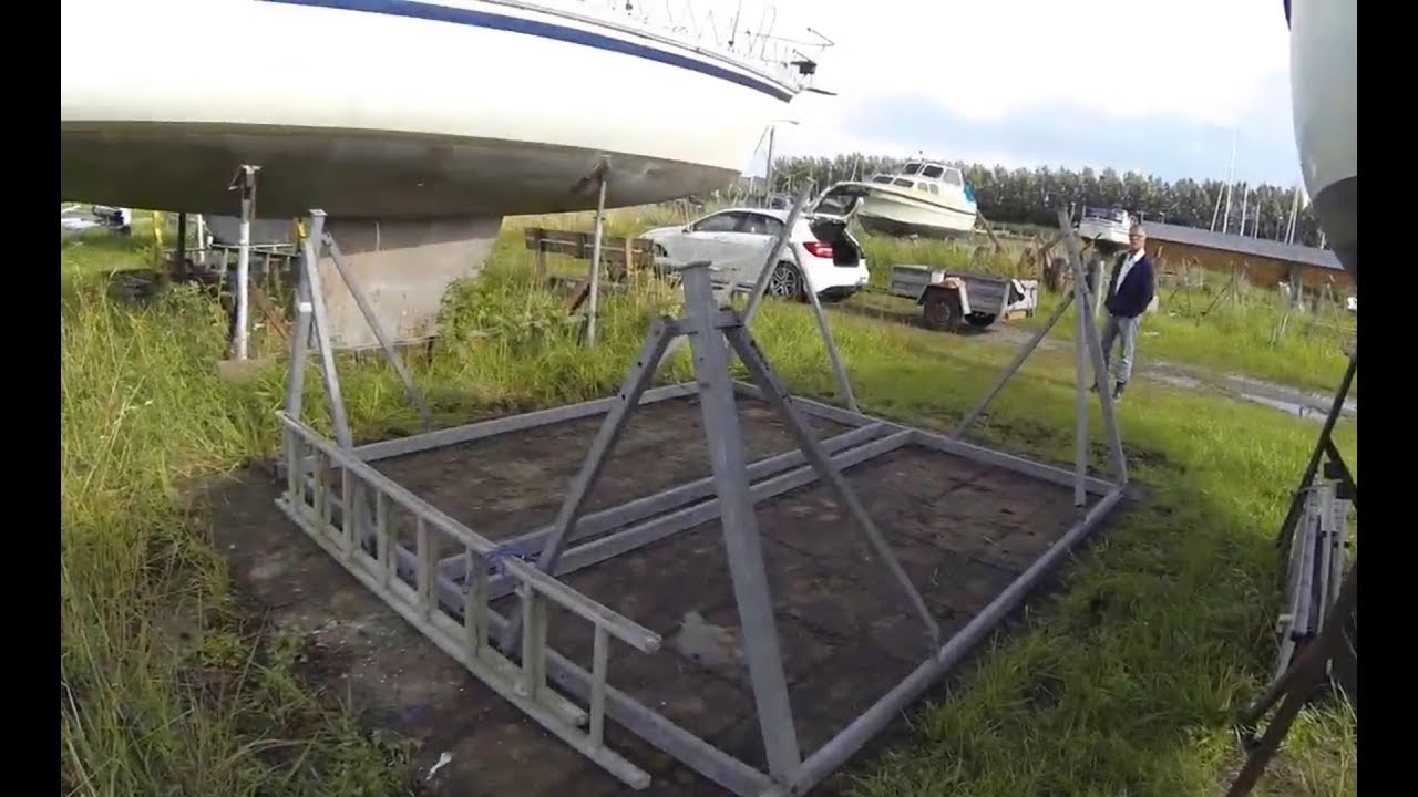 Getting the boat stand ready for winter
