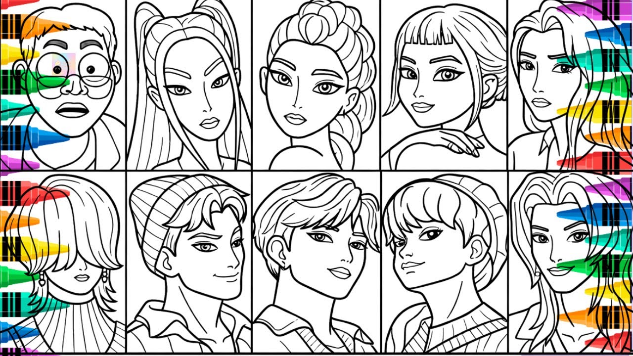 K-Pop Demon Hunters New Coloring Pages | How to Color All Main Characters Step by Step