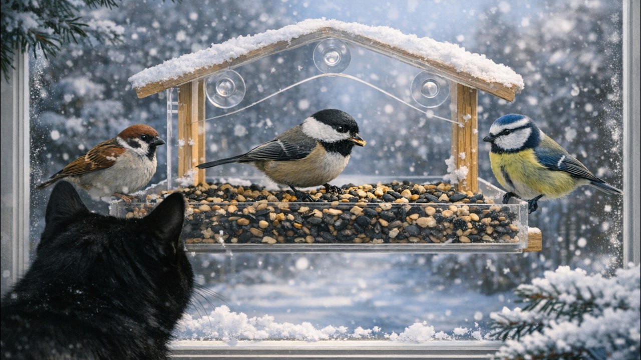 cat tv Коту Всегда Есть чем Заняться Рассматривая Птиц ЗА Окном