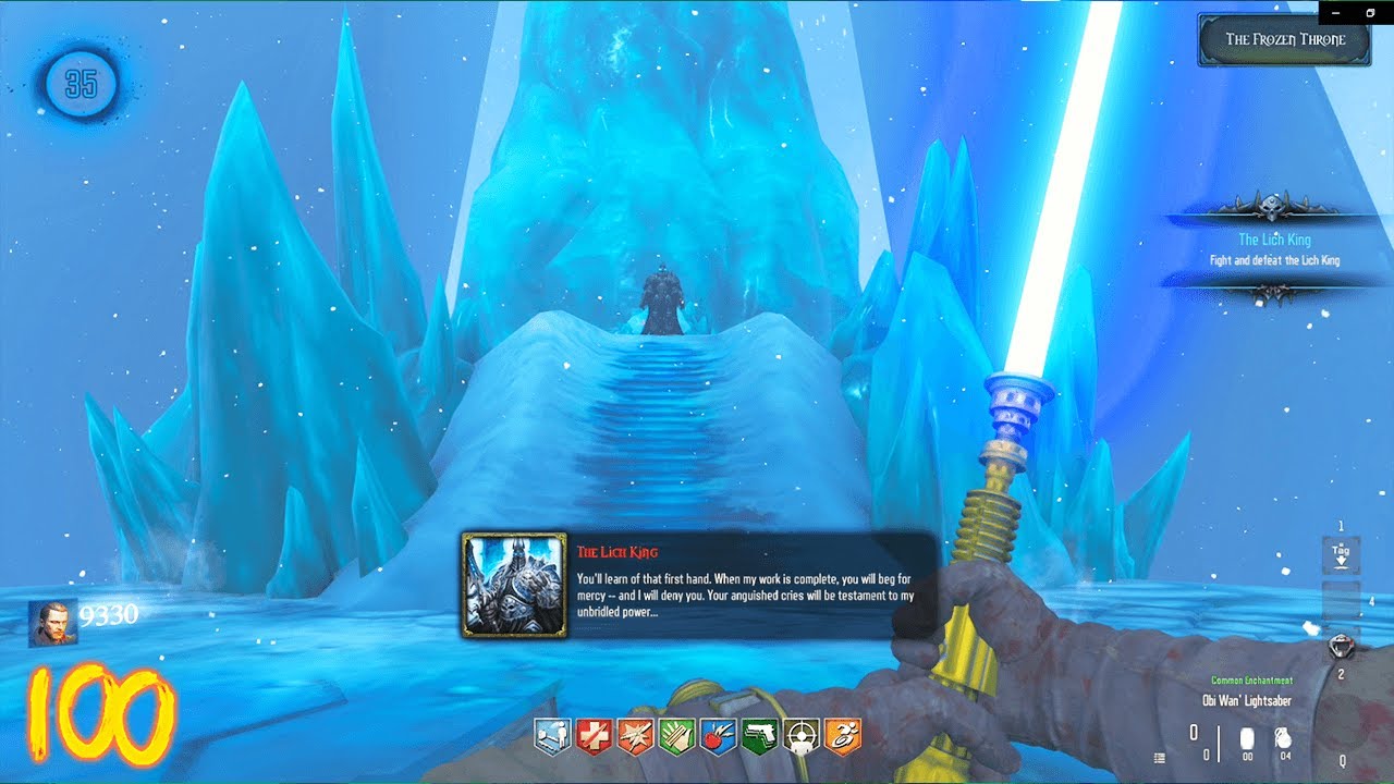 LIGHTSABER CUSTOM ZOMBIES EASTER EGG BOSS FIGHT! (COD Zombies)
