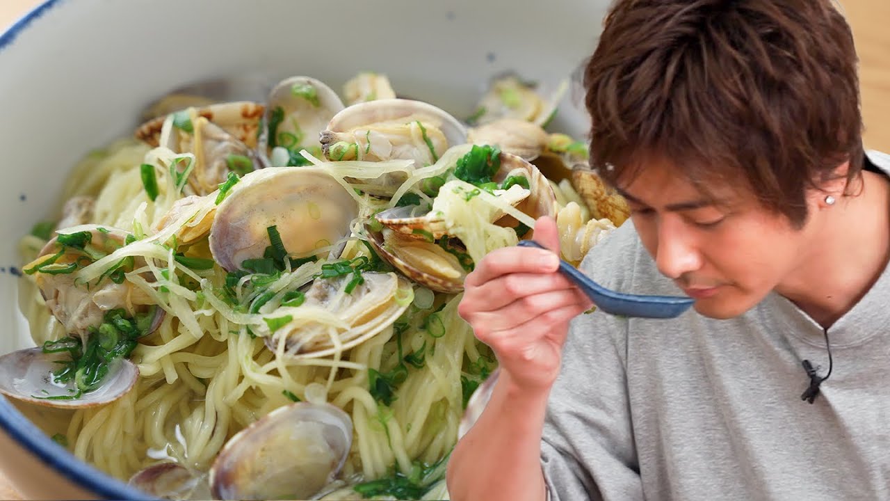 【アサリそば❗️】アサリだしの旨味が口いっぱいに広がる❗️#そば#麺#あさり#スープ#料理#cooking