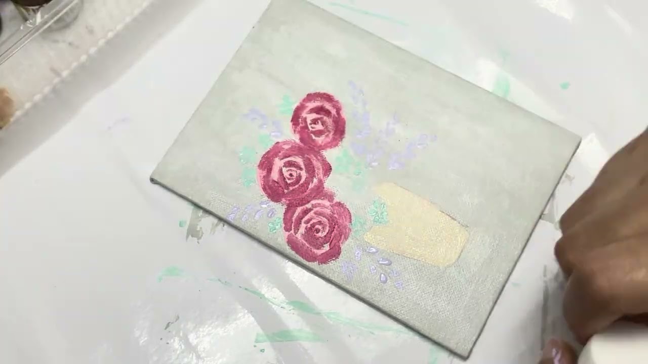 Acrylic flowers painting 