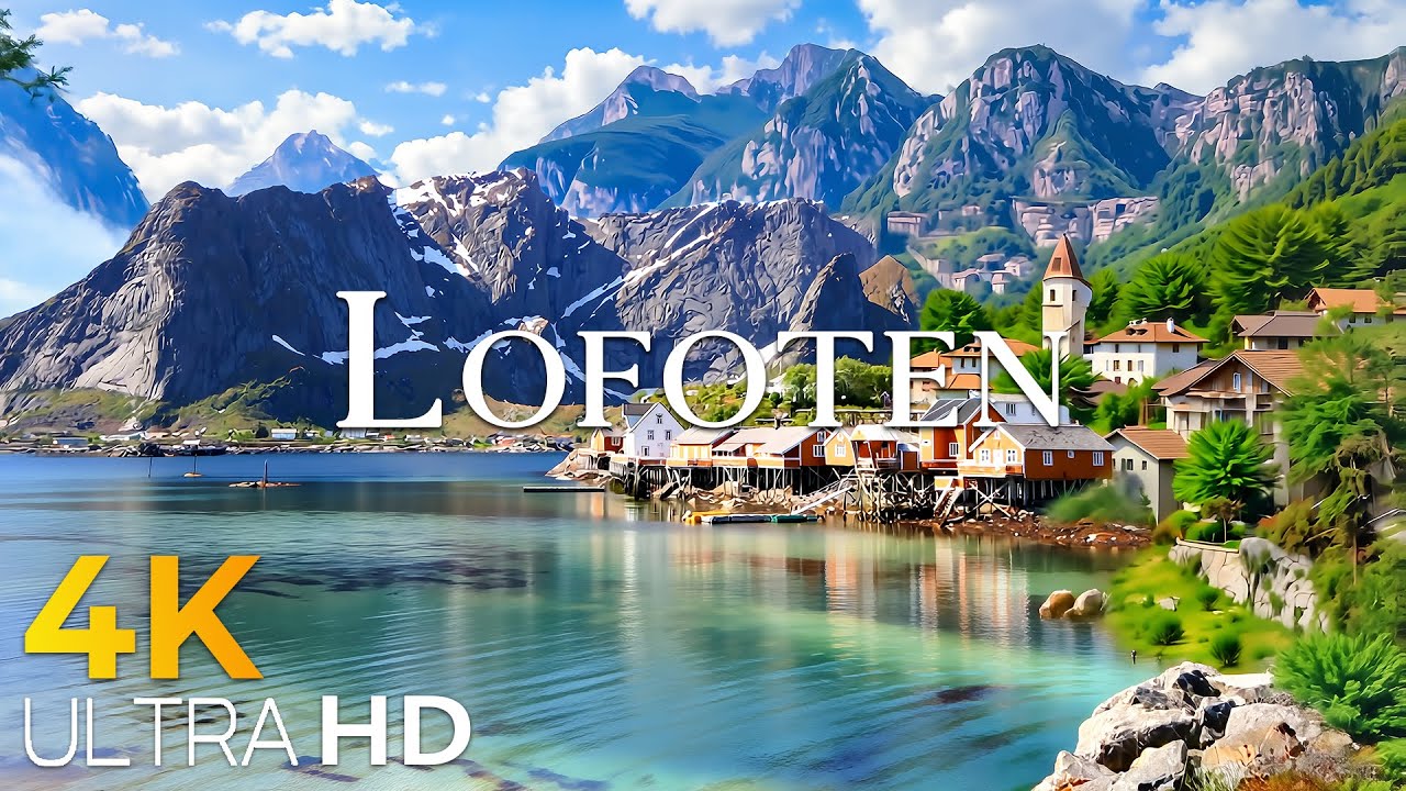 Lofoten Islands 4K 🌿 Green Mountains, Blue Fjords & Peaceful Coastal Nature UHD