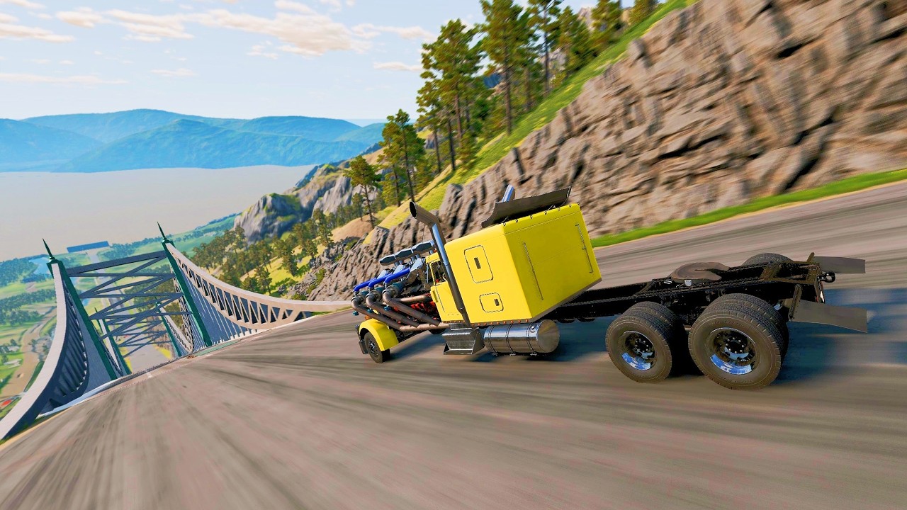 Full Throttle INSANE Long Downhill Mayhem! | BeamNG.drive Epic Crashes & Speed Test #87