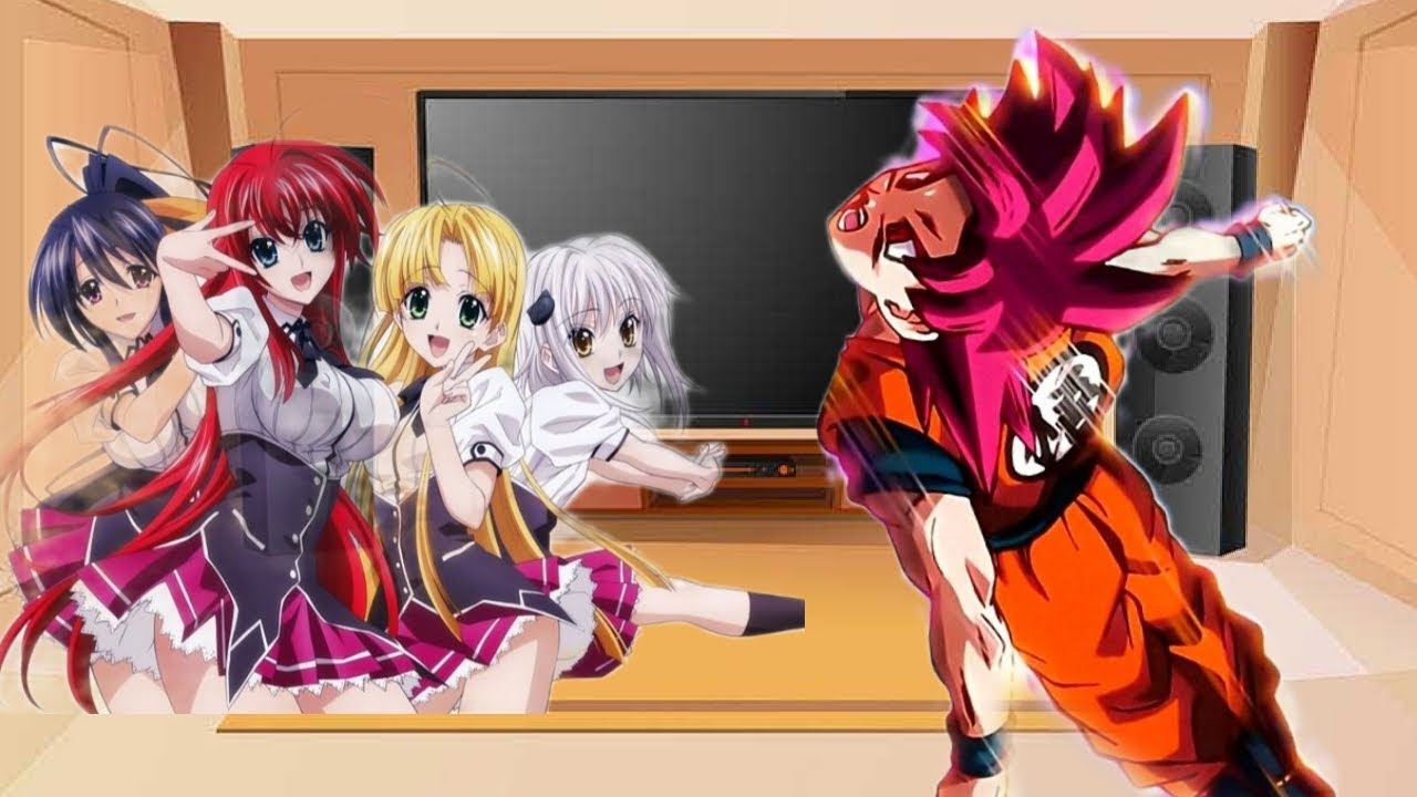 Las chicas de high school dxd reaccionan a goku gacha club colaboración