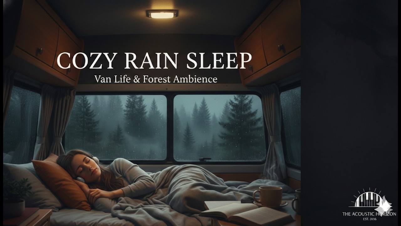 Cozy Rain Sleep 🌧️ Relaxing Piano Music in a Van for Deep Sleep & Relaxation