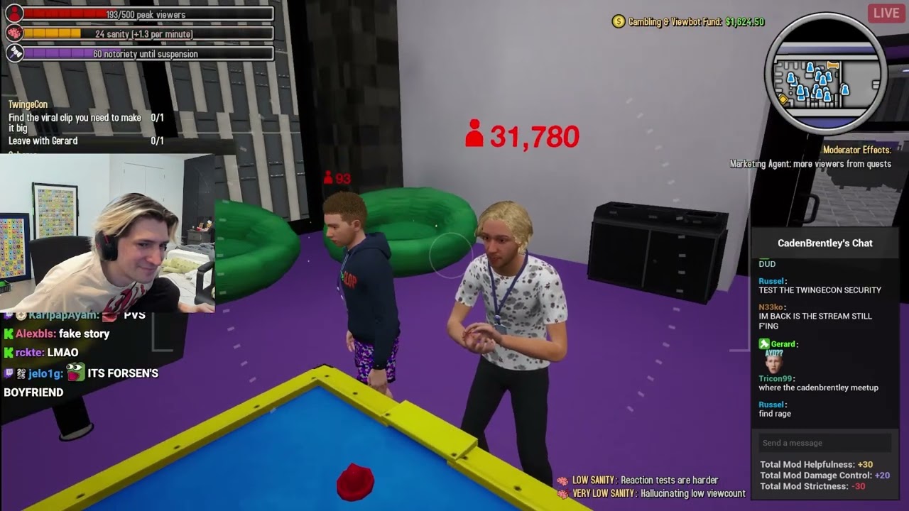 В игре Content King персонаж xQc озвучен Myth.