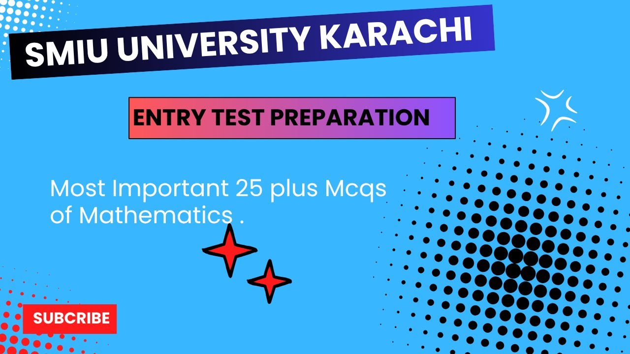 Lecture (05) Entry Test Preparation Of Sindh Madressatul Islam University Karachi | SMIU