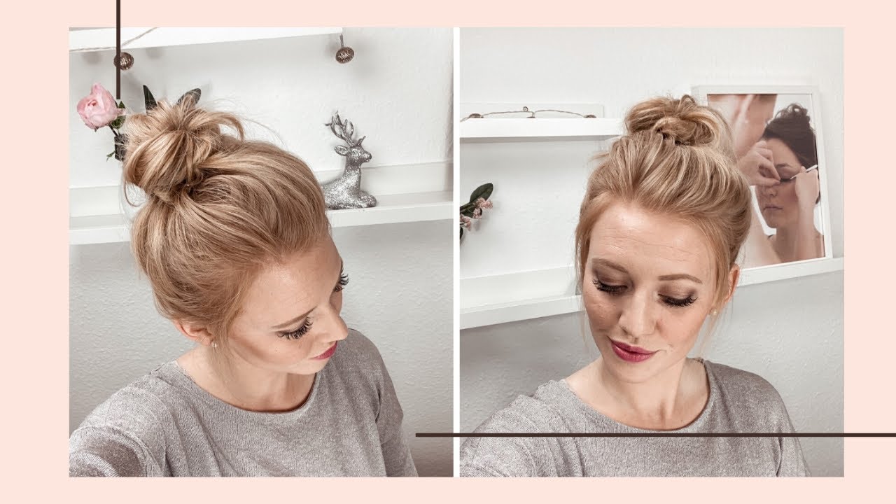 #dutt #frisur #longbob Einfacher sch&ouml;ner Dutt f&uuml;r kurze bis lange Haare / Messy bun hair tutorial