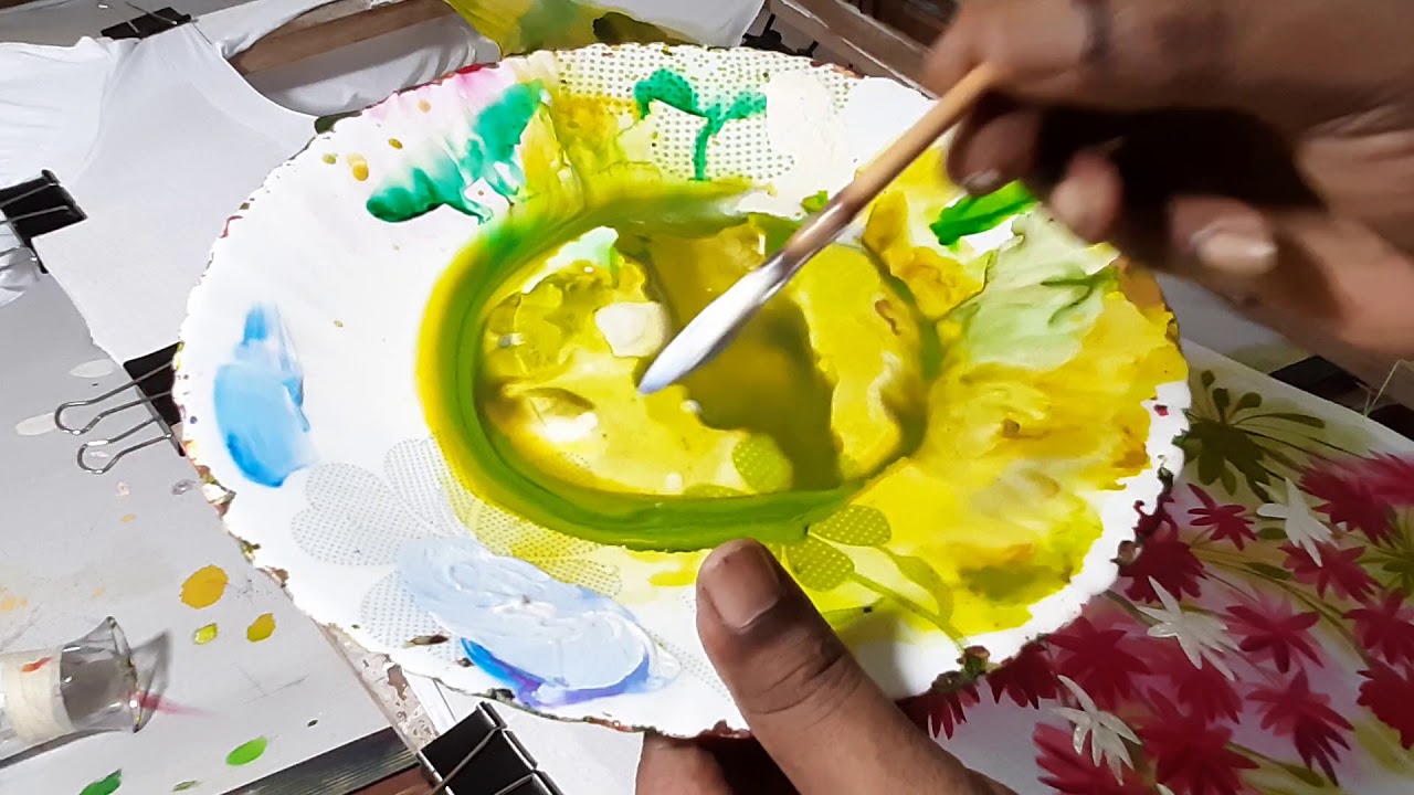 মাধবিলতা ফুল হ্যান্ড পেইন্ট করার নিয়ম। সুতি কাপড়ে হ্যান্ড পেইন্ট ডিজাইন। Hand Painted Design dress