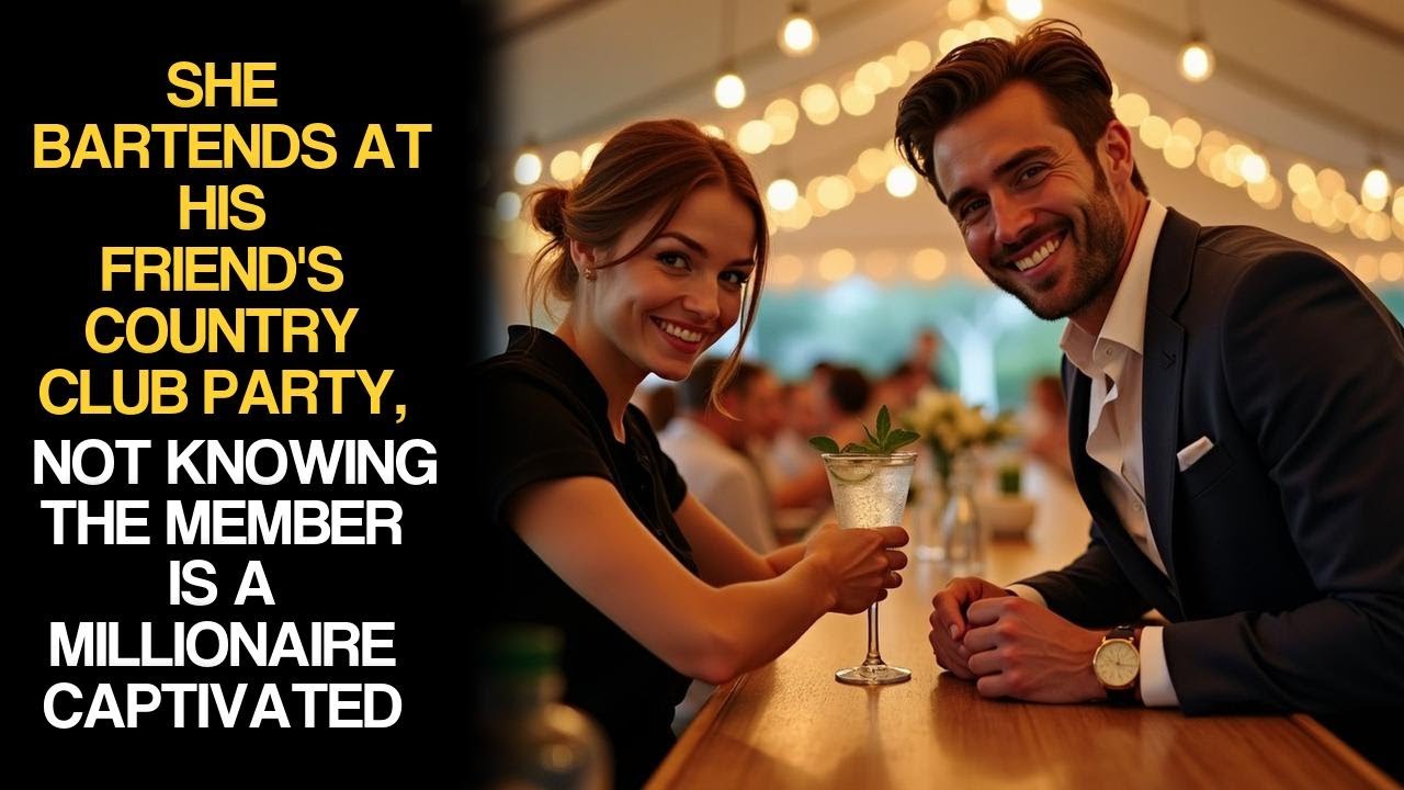 She Bartends At His Friend's Country Club Party, Not Knowing The Member Is A Millionaire Captivated