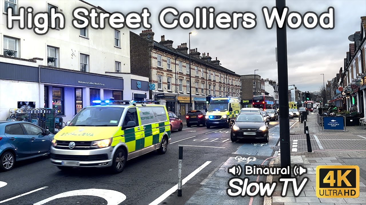 Walking Along High St Colliers Wood, London - Slow TV