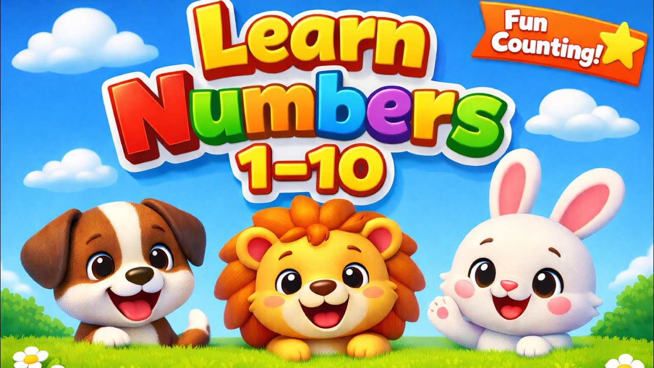 Learn Numbers 1–10 for Kids 👶 | Fun Counting with Animals 🐶🦁 | Preschool Learning Video | Toddler's