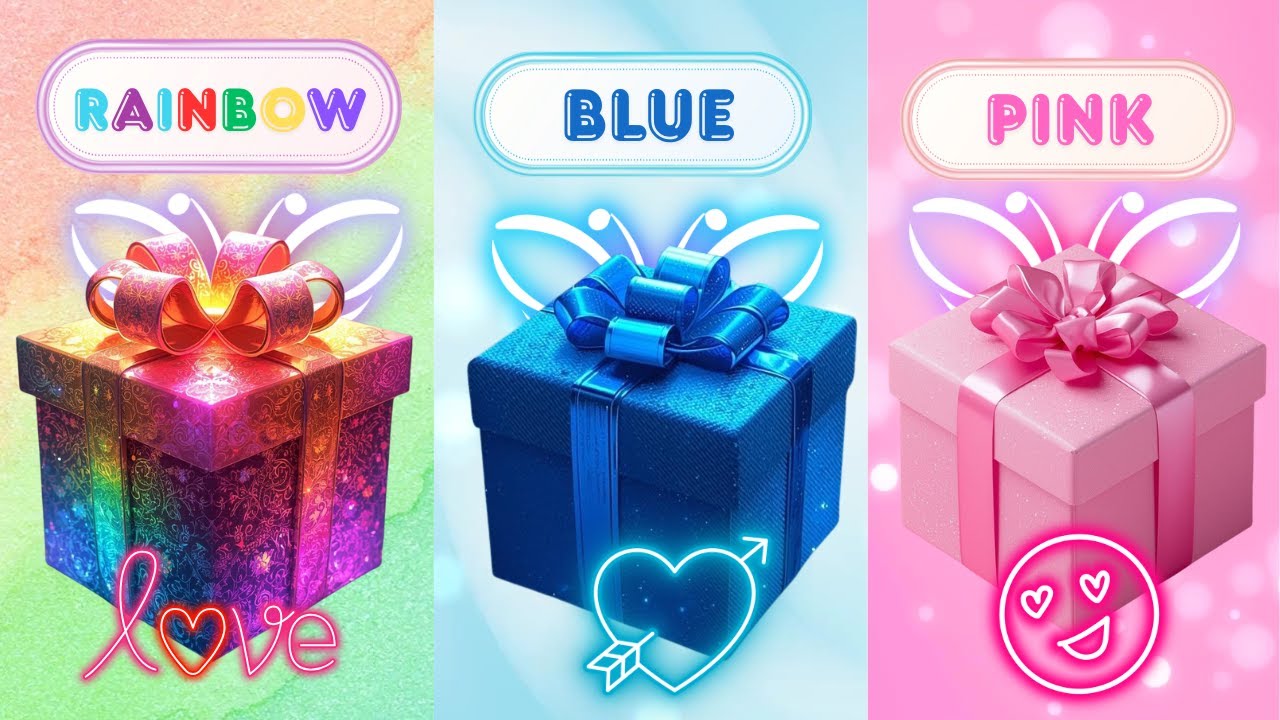 🎁 Choose Your Gift Box! 🌈 Rainbow vs Pink 💖 vs Blue 💙 | 😱 Shocking or Lucky? | Gift Wow 🎉