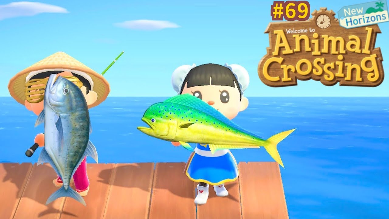 Jour 66 Pêche à 2 joueurs en ligne Carangue grosse tête Coryphène Animal Crossing New Horizons #69