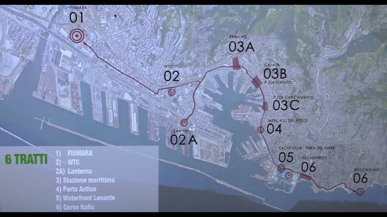 La pista ciclabile e pedonale urbana a Genova