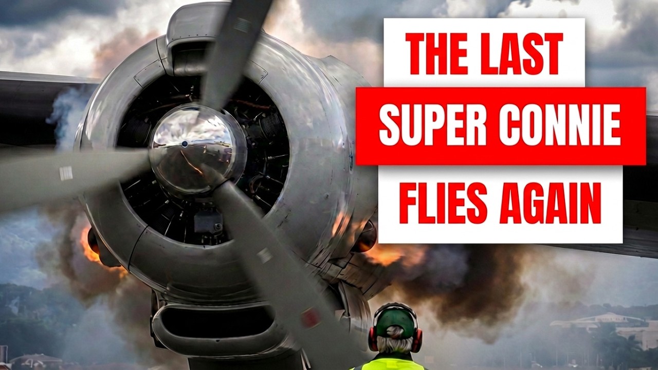 The last flying Lockheed Super Constellation engine-start, taxi, takeoff and landing footage in 4K