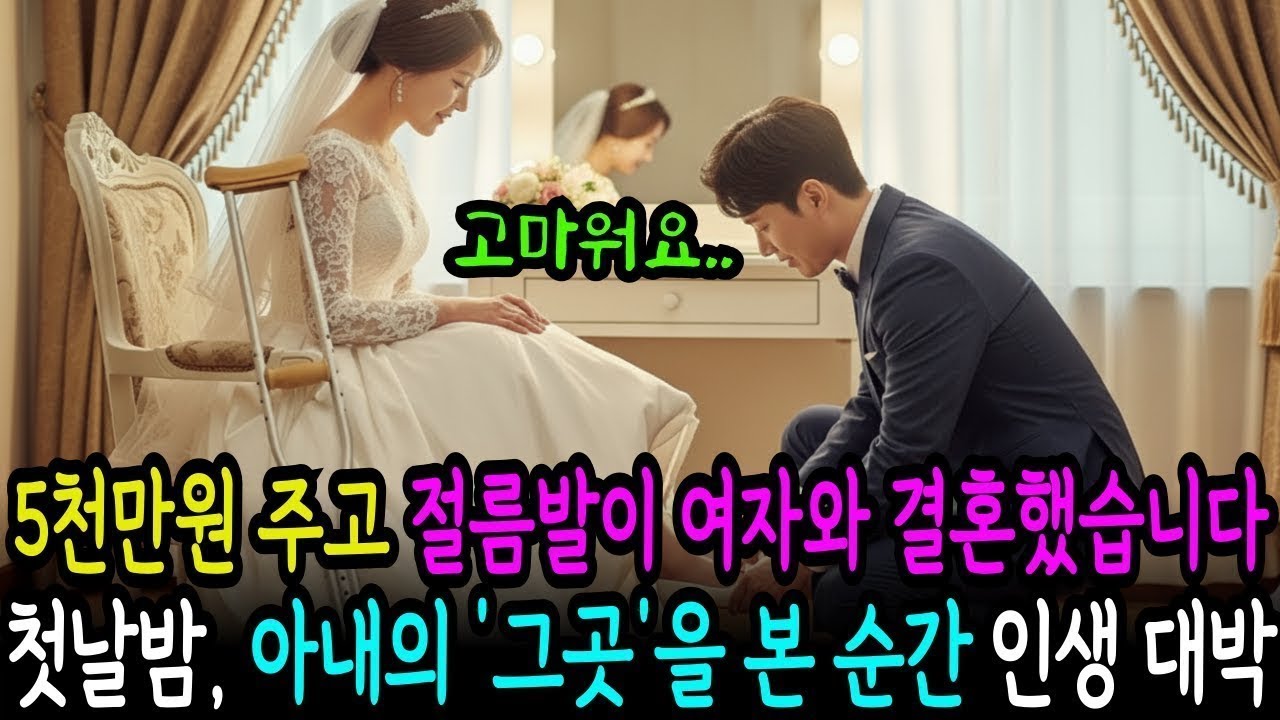 다리를 절뚝거리는 여자에게 5천만원을 주고 결혼하자 모두가 미쳤다고 손가락질했습니다… 신혼 첫날밤, 아내의 '그곳'을 본 순간 제 인생은 대박이 터졌습니다