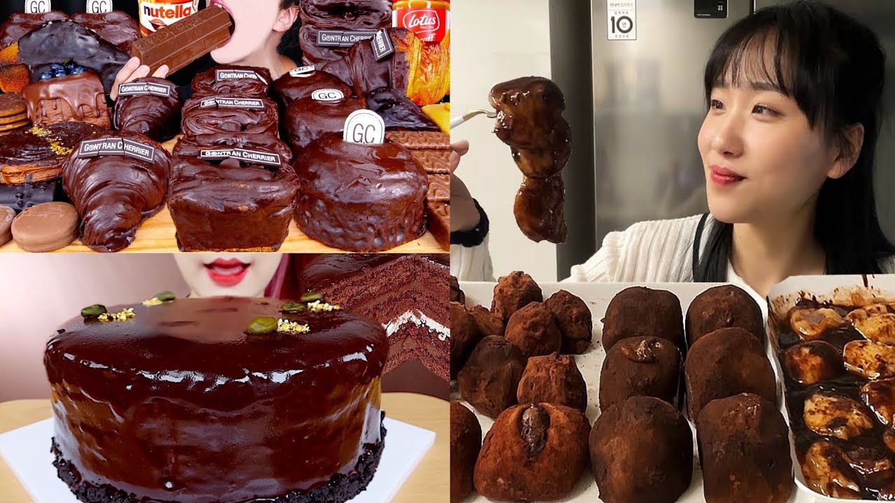 MUKBANGERS EATING CHOCOLATE DESSERT🍫🍩