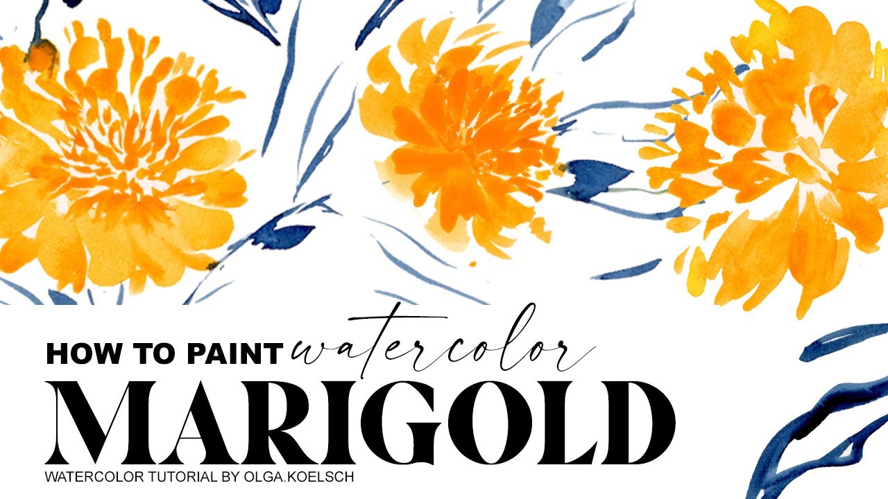 How to paint easy autumn flowers with filbert brush