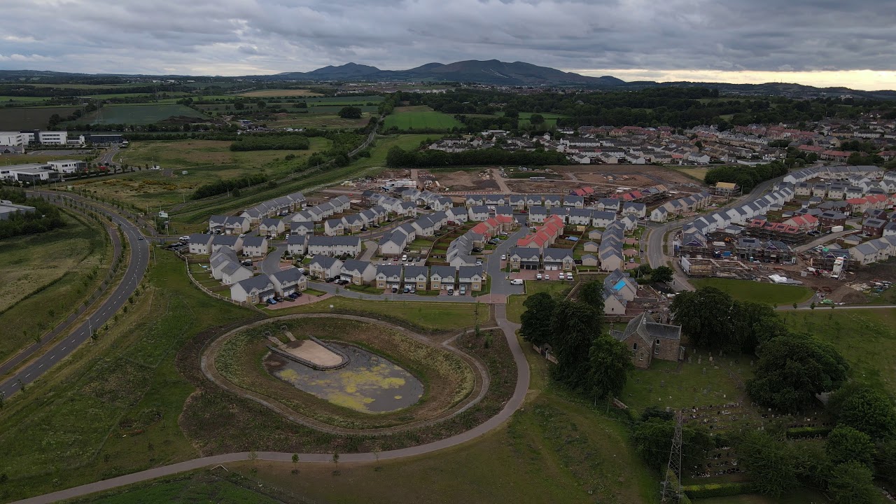 Danderhall Shawfair Bellway development Drone footage from MA2