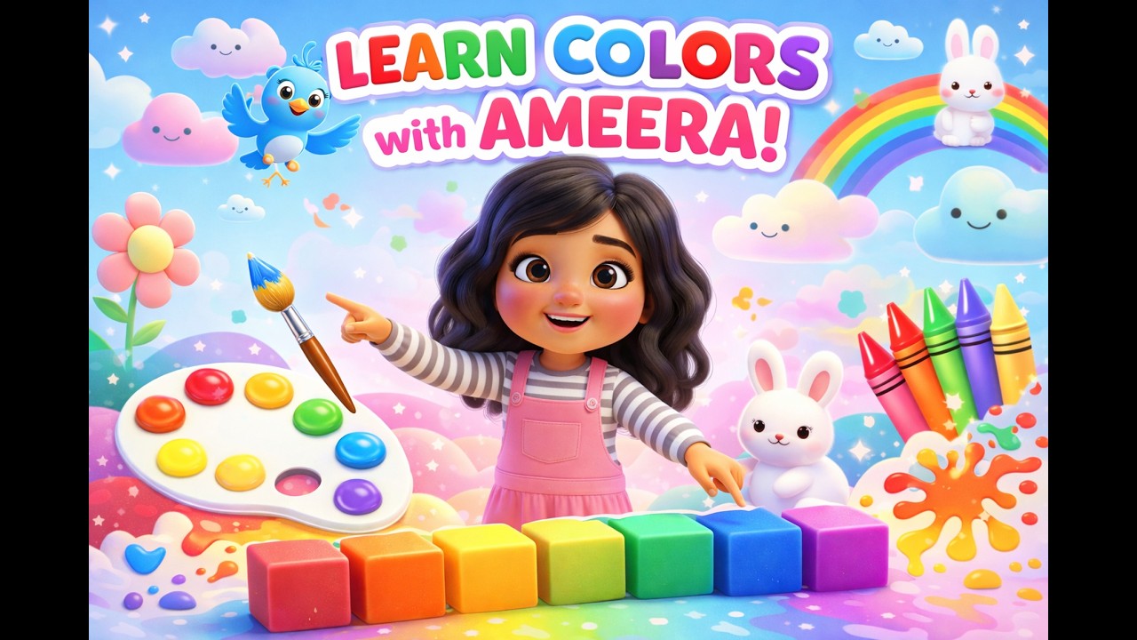 Rainbow Fun with Ameera! Learn Colors | Kids Educational Song