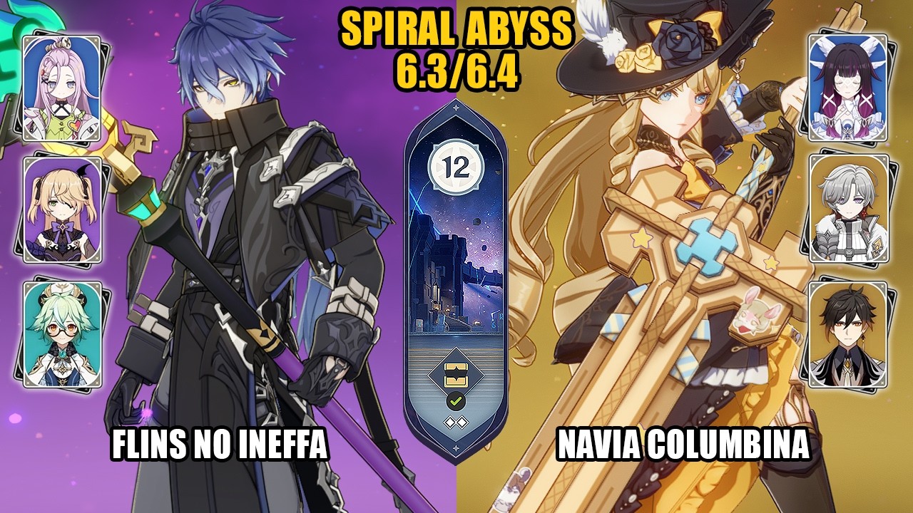 [Spiral Abyss 6.3-6.4] NEW F2P Flins No Ineffa & Navia Columbina |Luna IV| Genshin Impact