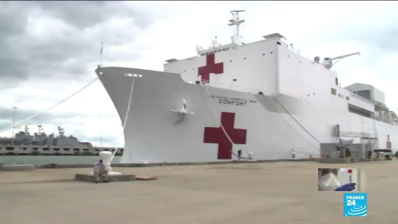 Coronavirus pandemic: US Navy deploys two hospital ships as COVID-19 spreads