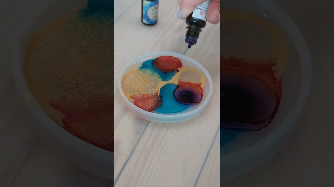 Will alcohol ink work with UV resin?! Results at the end! #diy #resin #resinart #shorts #alcoholink