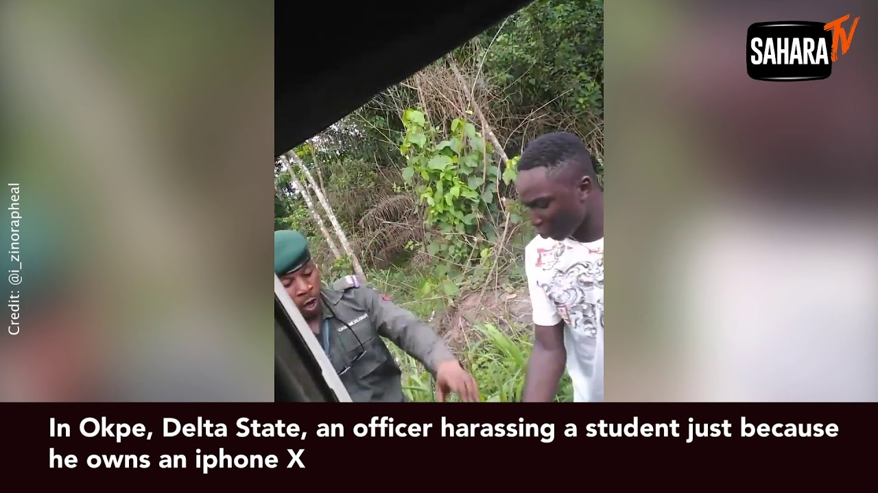 Nigerian Police Officer Harassing A Student For Owning An Iphone X