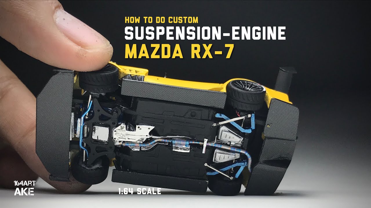 จับขวัญใจหมู่บ้านมาโมช่วงล่างและเครื่องยนต์ Mazda RX-7 : Suspension & Engine [1:64 Scale] HW