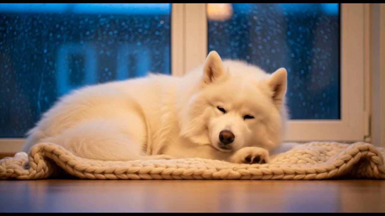 Samoyed Sleep: Cozy Rainy Window Ambience for Deep Rest - 8 HOURS