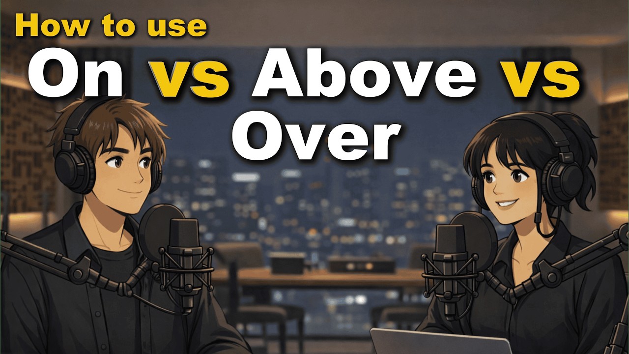 How to use On vs Above vs Over | English Prepositions Explained with Easy Conversation