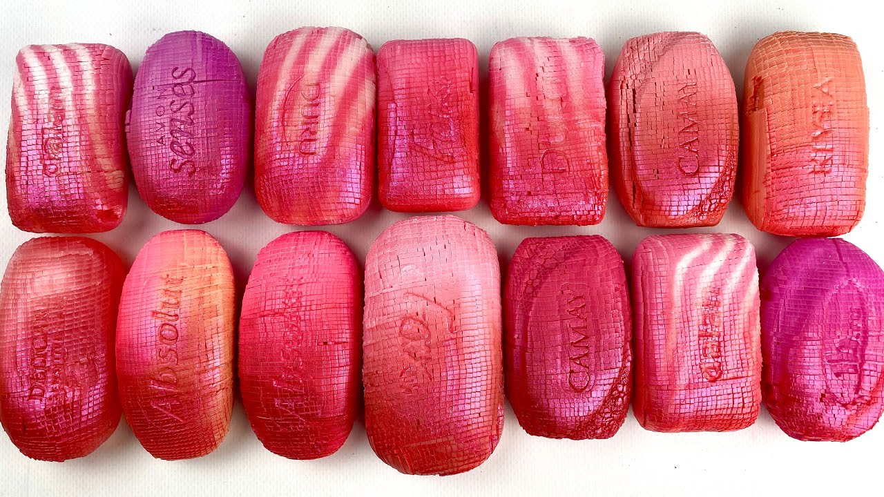 Soap CUBES 🎲 Pink set 💕💓 Cutting soap 🎲 Soap Carving ASMR ! Relaxing Sounds ! (no talking)