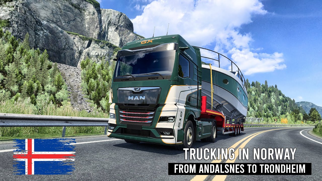 From Åndalsnes to Trondheim (Norway) MAN TGX. Promods. Euro Truck Simulator 2