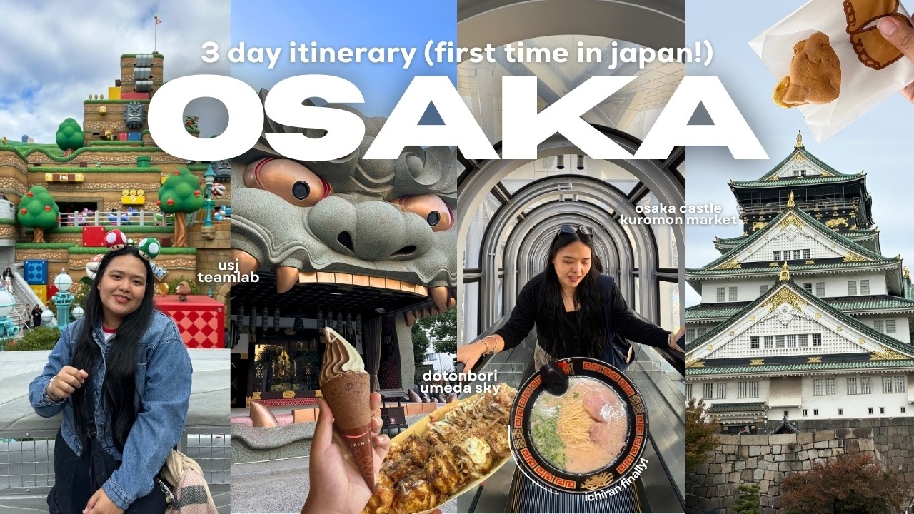 3 days in osaka, japan 🇯🇵 what we ate, dotonbori, universal studios, teamlab, temples & more!