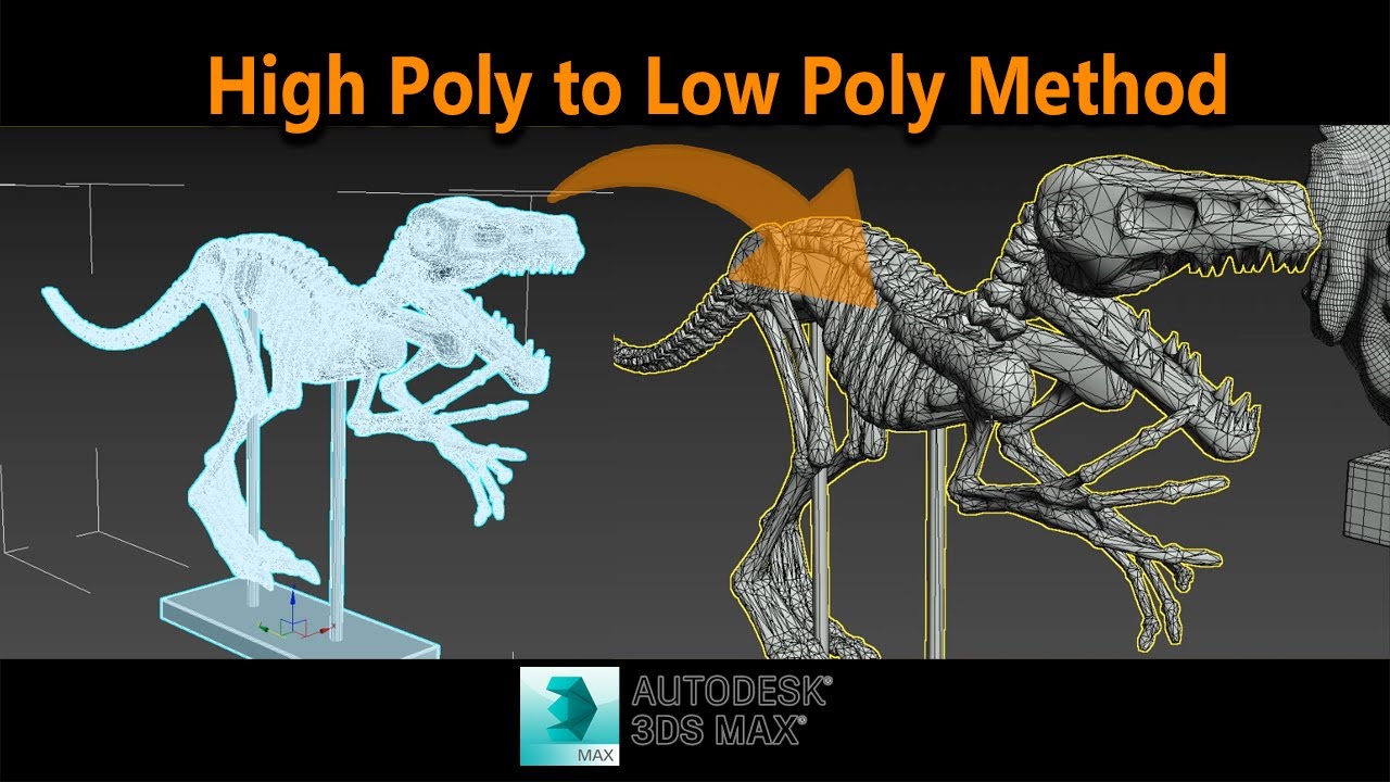 Метод преобразования High Poly в Low Poly в 3Ds Max