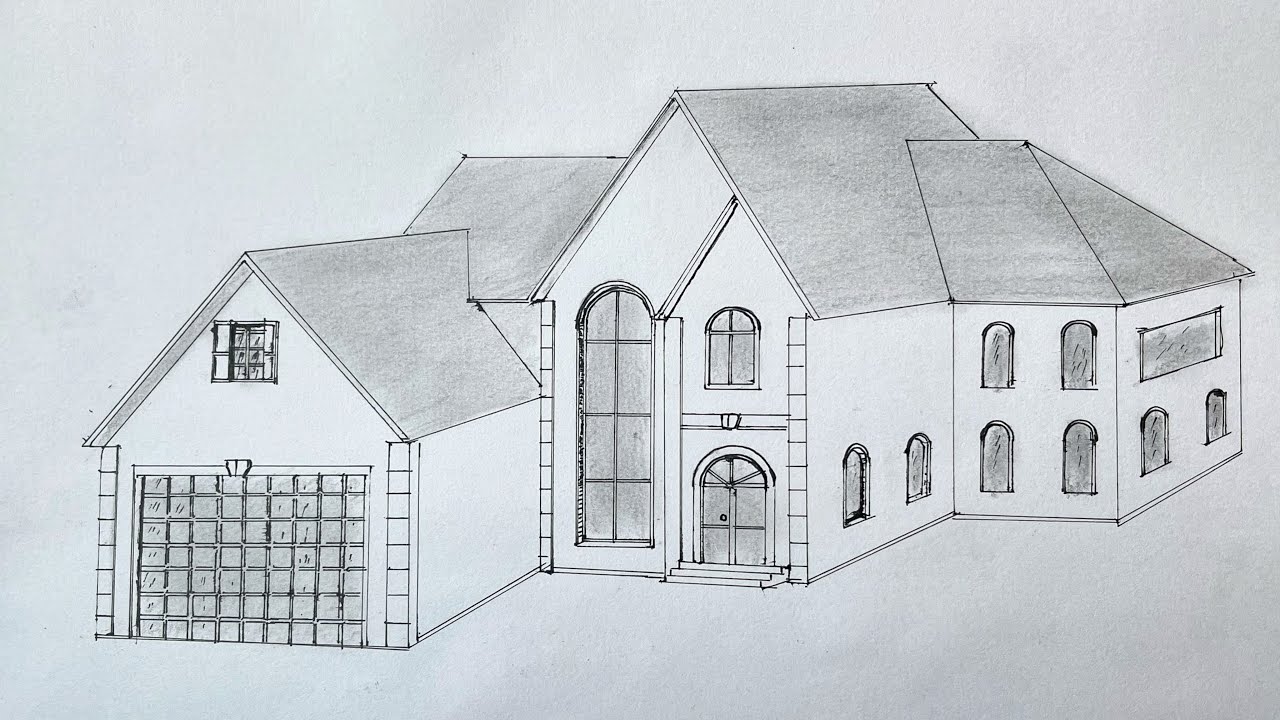 Simple Village House Drawing | Relaxing Art Tutorial