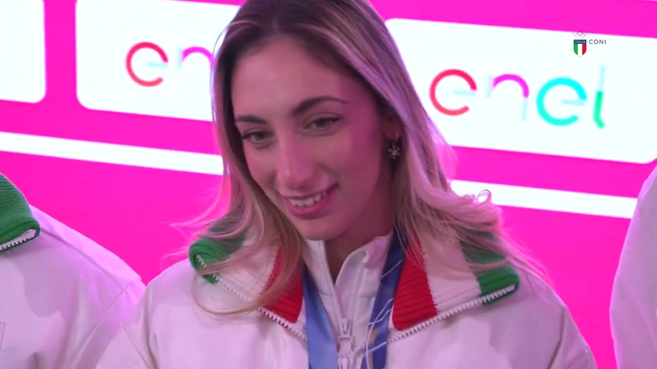 Celebrazioni della squadra Campione Olimpica di Speed Skating presso Casa Italia Milano