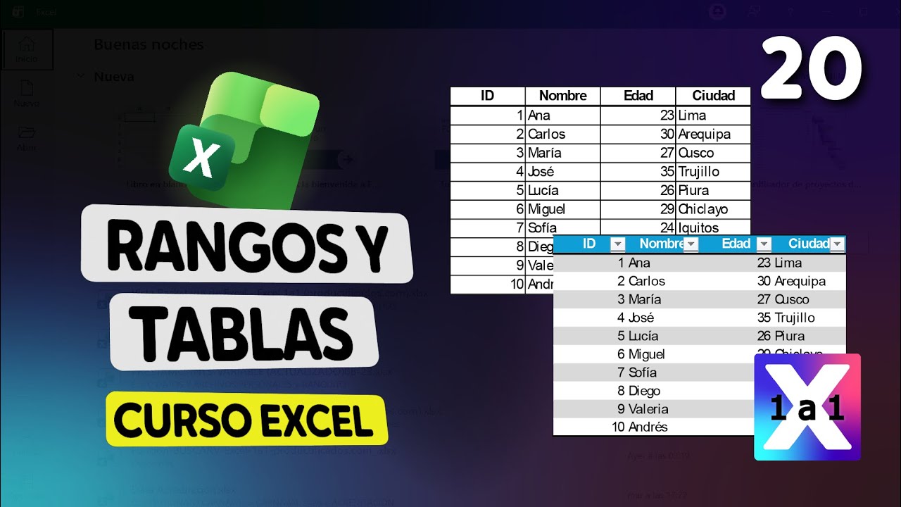 20 | Diferencias entre RANGOS y TABLAS en Excel que DEBES Conocer - 👑Curso 2026