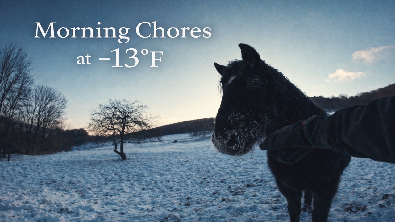 Morning Chores at −13°F | Horse Ranch POV