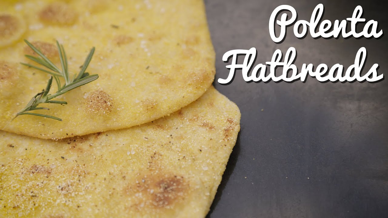 Crispy Homemade Polenta Flatbreads - Crumbs